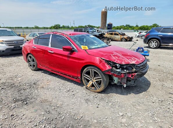 1HGCR2F15HA000453 2017 HONDA ACCORD Красный Передняя правая четверть