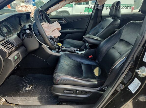 1HGCR2F16HA025779 2017 HONDA ACCORD Black Вид салону спереду