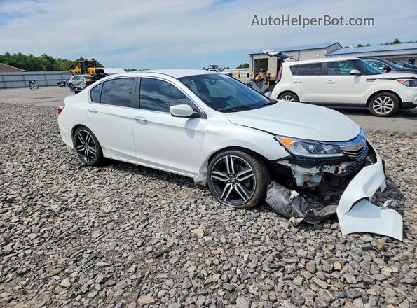 1HGCR2F18HA037593 2017 HONDA ACCORD White Przód prawy