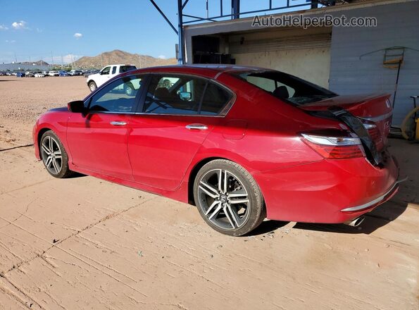 1HGCR2F18HA091458 2017 HONDA ACCORD Red Trasero izquierdo