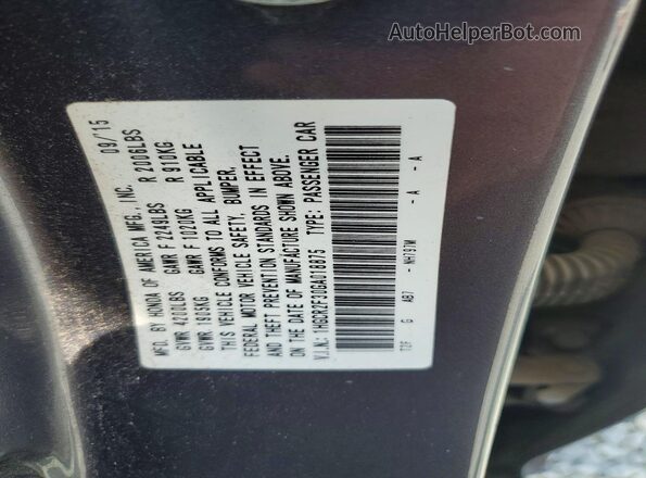 1HGCR2F30GA018875 2016 HONDA ACCORD Gray Widok komory silnika