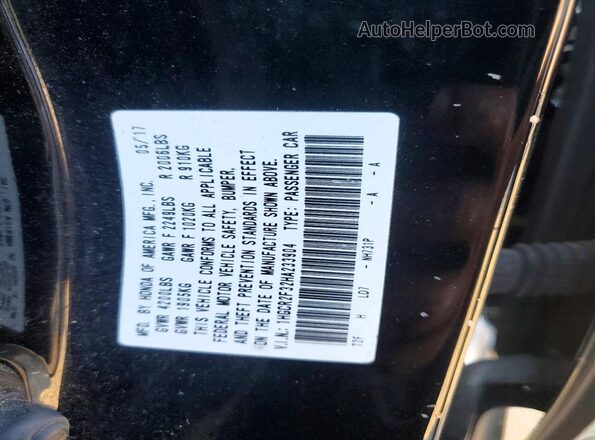 1HGCR2F32HA233904 2017 HONDA ACCORD Black Вид наклейки з VIN-кодом