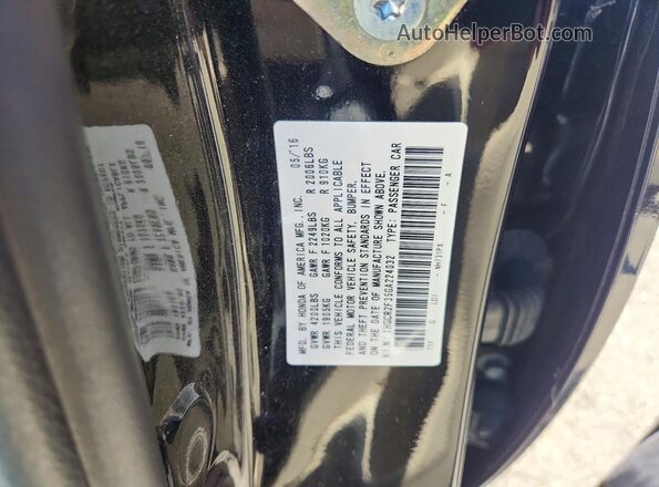 1HGCR2F35GA224032 2016 HONDA ACCORD Black Widok komory silnika