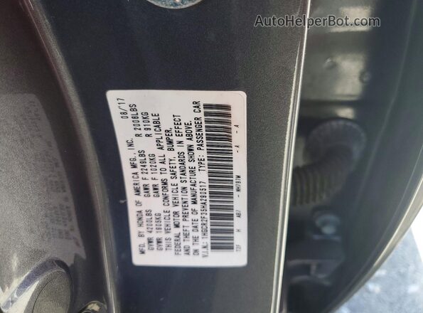 1HGCR2F35HA290517 2017 HONDA ACCORD Gray Engine compartment view