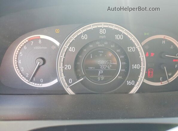 1HGCR2F36GA046597 2016 HONDA ACCORD Бордовый Вид щитка приборов