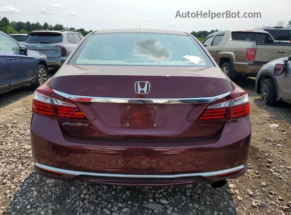 1HGCR2F38GA008059 2016 HONDA ACCORD Burgundy Vista trasera