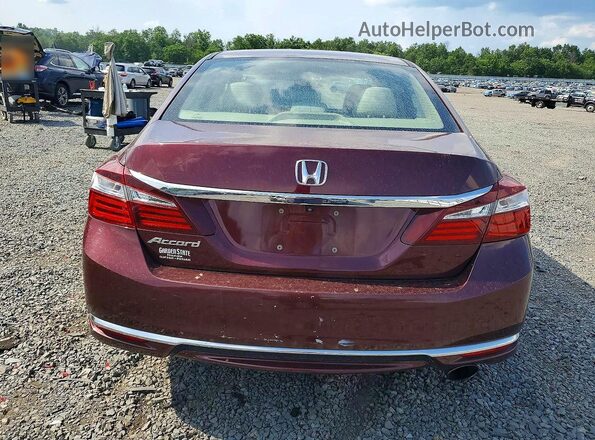 1HGCR2F38HA169061 2017 HONDA ACCORD Burgundy Vista trasera