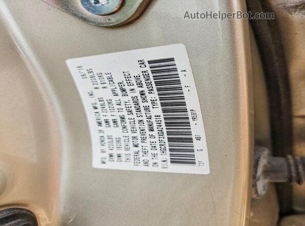 1HGCR2F3XGA244518 2016 HONDA ACCORD Кремовый Вид подкапотного пространства