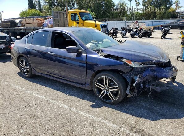 1HGCR2F50HA085818 2017 HONDA ACCORD Blue Front right