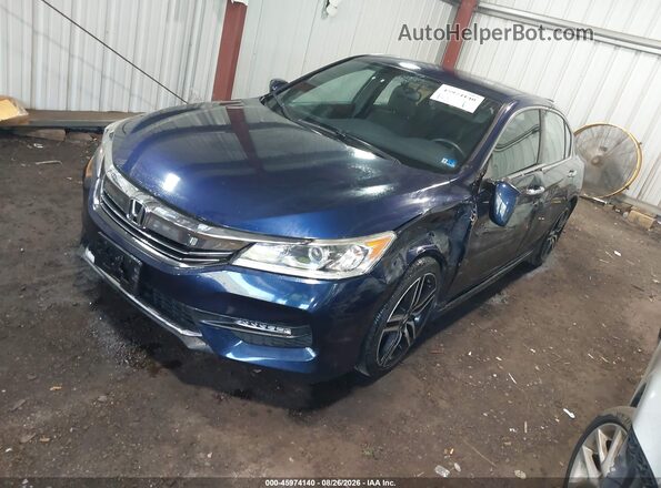 1HGCR2F51GA130666 2016 HONDA ACCORD Blue Առջևի ձախ երեք քառորդ տեսարան
