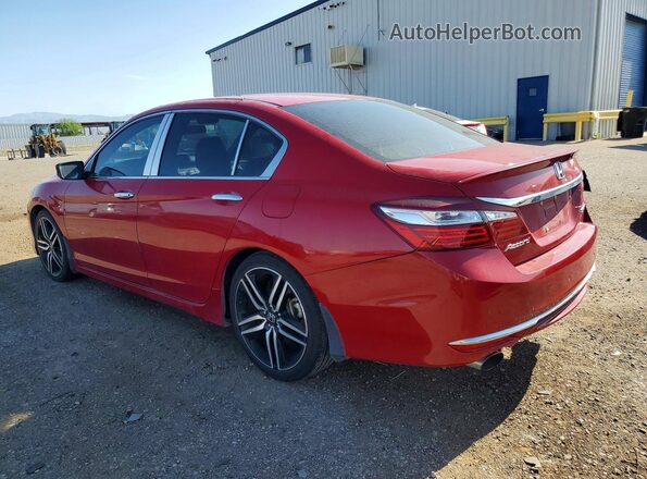 1HGCR2F51GA178426 2016 HONDA ACCORD Red Rear left