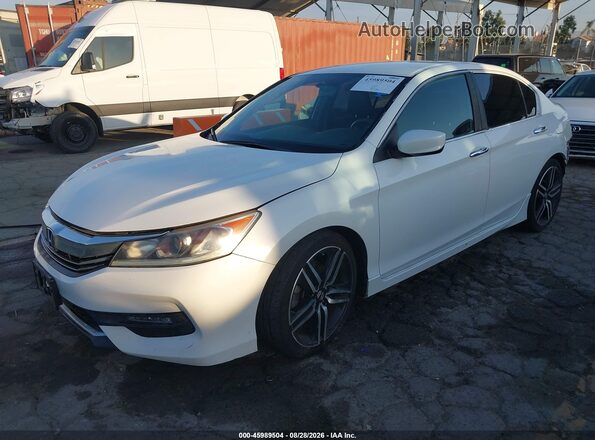 1HGCR2F51GA206502 2016 HONDA ACCORD White Vista tres cuartos delantera izquierda
