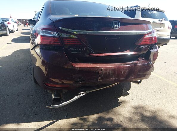1HGCR2F52GA105291 2016 HONDA ACCORD Maroon Вид спереду