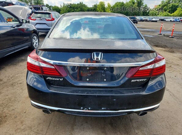 1HGCR2F52GA162476 2016 HONDA ACCORD Black Widok z tyłu