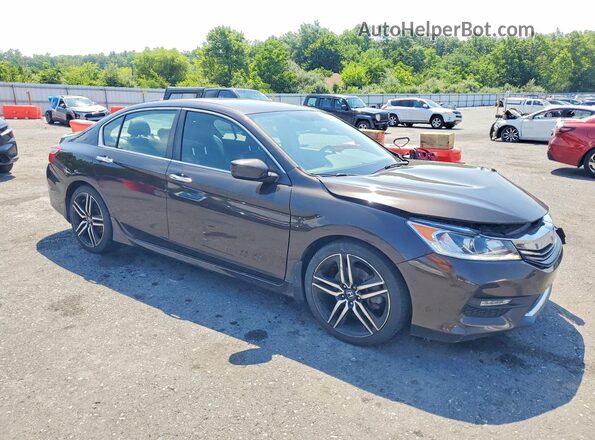 1HGCR2F52GA177933 2016 HONDA ACCORD Brown Delantero derecho