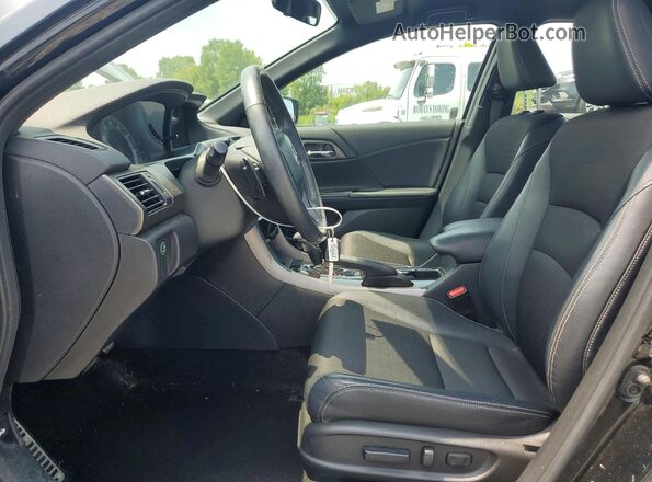 1HGCR2F52GA229030 2016 HONDA ACCORD Черный Вид салона спереди