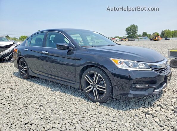 1HGCR2F52GA229030 2016 HONDA ACCORD Черный Передняя правая четверть