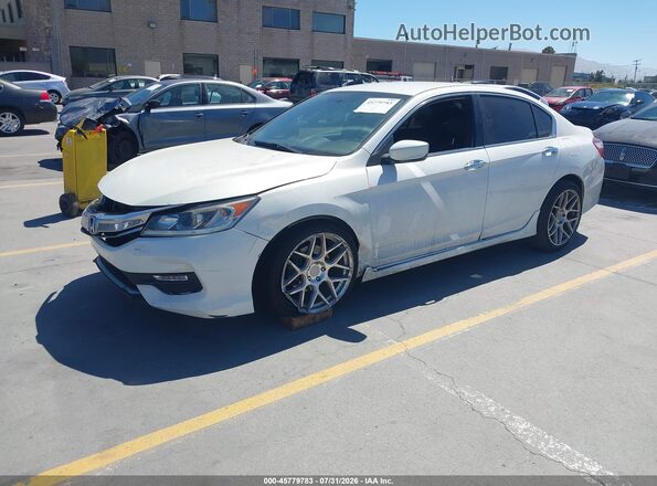 1HGCR2F52GA235099 2016 HONDA ACCORD White წინა მარცხენა ხედი სამი მეოთხედიდან