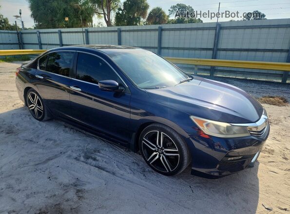 1HGCR2F52HA088879 2017 HONDA ACCORD Blue Przód prawy