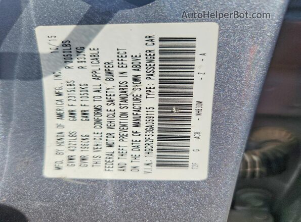 1HGCR2F53GA059115 2016 HONDA ACCORD Silver VIN կոդի պիտակի տեսք