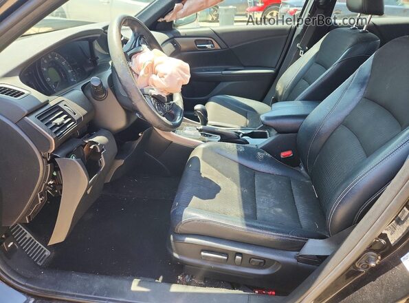 1HGCR2F53GA165192 2016 HONDA ACCORD Черный Вид салона спереди