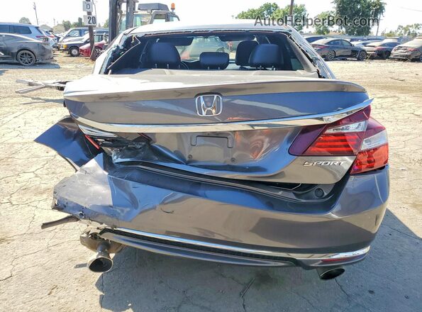 1HGCR2F53GA206422 2016 HONDA ACCORD Gray Rear view