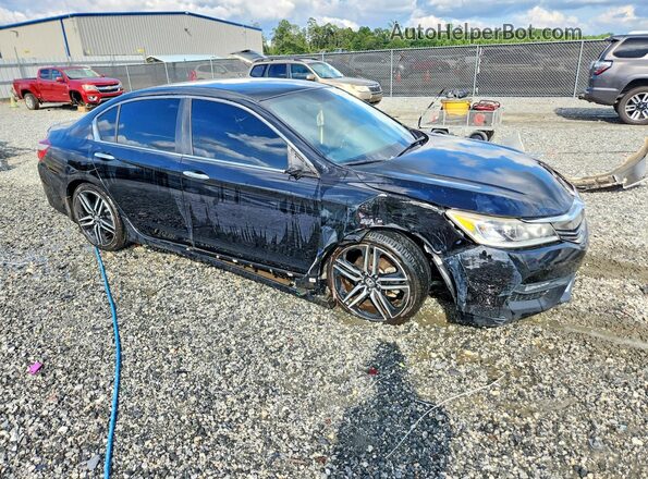 1HGCR2F53HA159880 2017 HONDA ACCORD Черный Передняя правая четверть