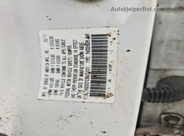 1HGCR2F53HA223321 2017 HONDA ACCORD White Շարժիչի բաժամունքի տեսք