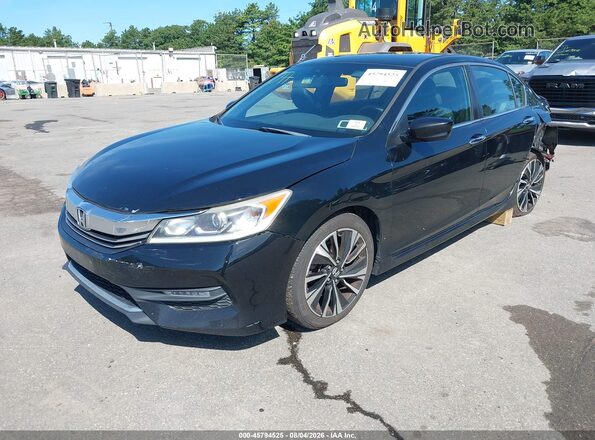 1HGCR2F54GA215839 2016 HONDA ACCORD Black Передня ліва чверть