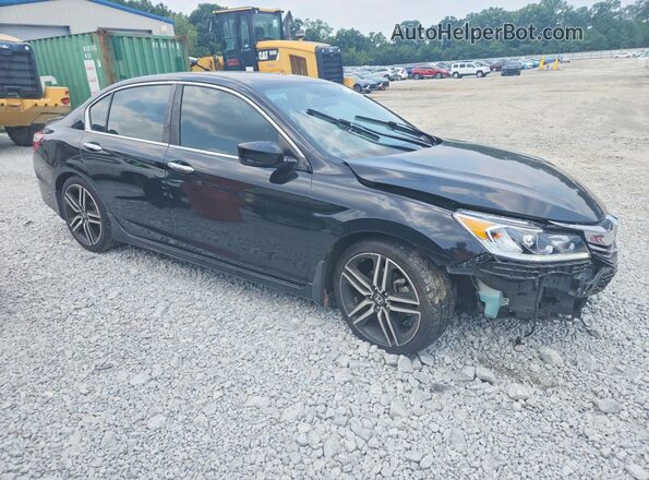 1HGCR2F54HA303663 2017 HONDA ACCORD Черный Передняя правая четверть