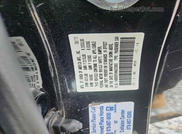 1HGCR2F54HA303663 2017 HONDA ACCORD Черный Вид подкапотного пространства