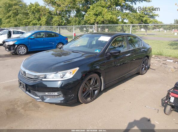 1HGCR2F55GA077793 2016 HONDA ACCORD Black Передня ліва чверть