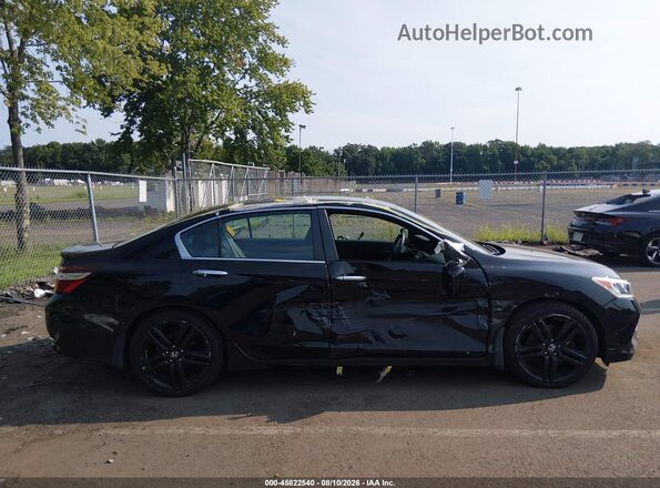 1HGCR2F55GA077793 2016 HONDA ACCORD Black Вид задньої частини салону