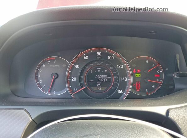 1HGCR2F55GA096893 2016 HONDA ACCORD Красный Вид щитка приборов