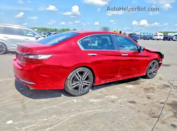 1HGCR2F55GA096893 2016 HONDA ACCORD Красный Задняя правая четверть