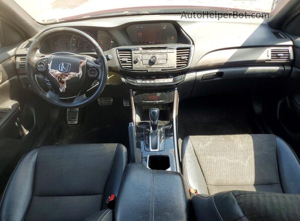 1HGCR2F55GA096893 2016 HONDA ACCORD Красный Вид панели приборов
