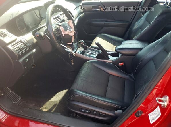 1HGCR2F55GA096893 2016 HONDA ACCORD Красный Вид салона спереди