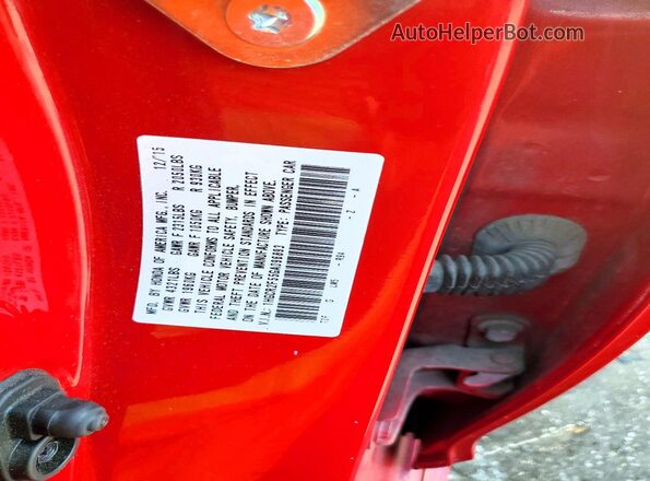 1HGCR2F55GA096893 2016 HONDA ACCORD Красный Вид наклейки с VIN-кодом