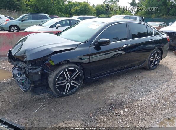 1HGCR2F55GA173035 2016 HONDA ACCORD Black Передня ліва чверть