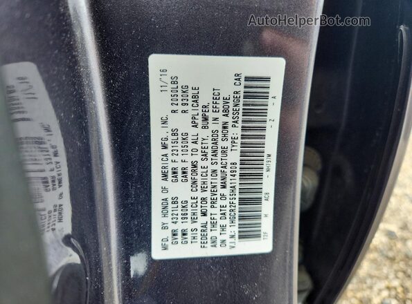 1HGCR2F55HA114908 2017 HONDA ACCORD Gray Widok komory silnika