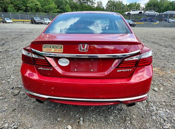 1HGCR2F55HA224907 2017 HONDA ACCORD Red უკანა ხედი