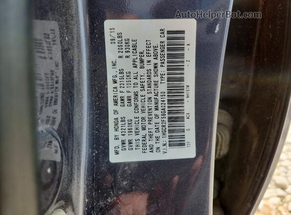 1HGCR2F56GA024150 2016 HONDA ACCORD Gray Вид підкапотного простору