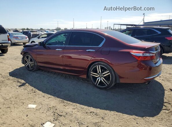 1HGCR2F56GA027162 2016 HONDA ACCORD Бордовый Задняя левая четверть