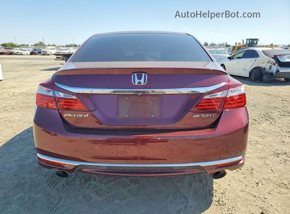 1HGCR2F56GA027162 2016 HONDA ACCORD Бордовый Вид сзади