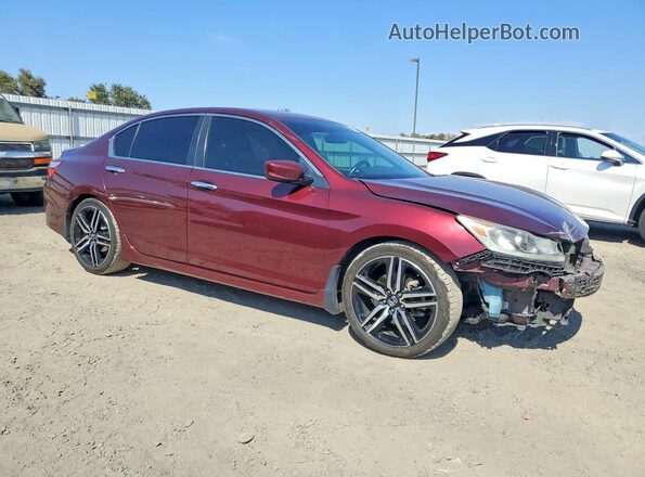 1HGCR2F56GA027162 2016 HONDA ACCORD Бордовый Передняя правая четверть