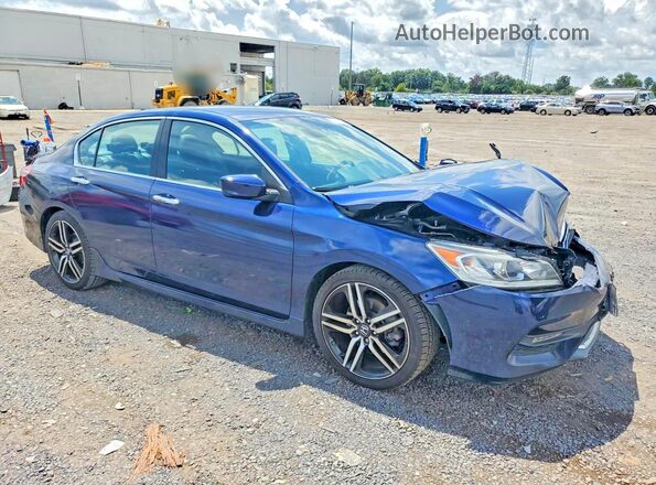 1HGCR2F56GA029574 2016 HONDA ACCORD Blue Przód prawy