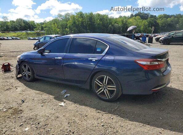 1HGCR2F56GA037240 2016 HONDA ACCORD Blue Передня права чверть