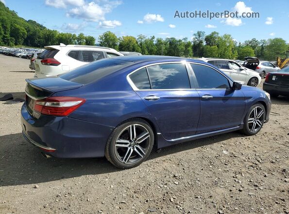 1HGCR2F56GA037240 2016 HONDA ACCORD Blue Вид ззаду