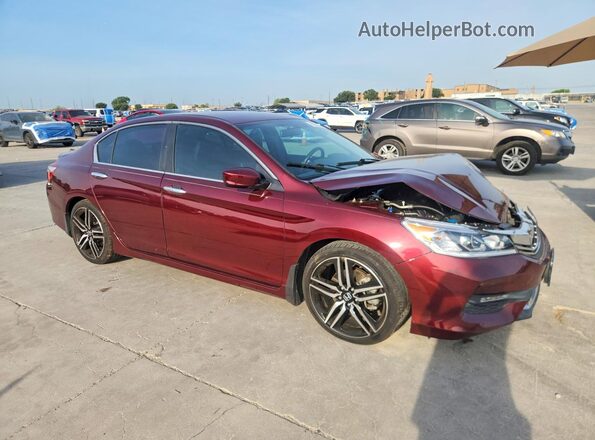 1HGCR2F56GA042745 2016 HONDA ACCORD Maroon წინა მარჯვენა