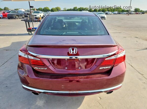 1HGCR2F56GA042745 2016 HONDA ACCORD Maroon უკანა ხედი